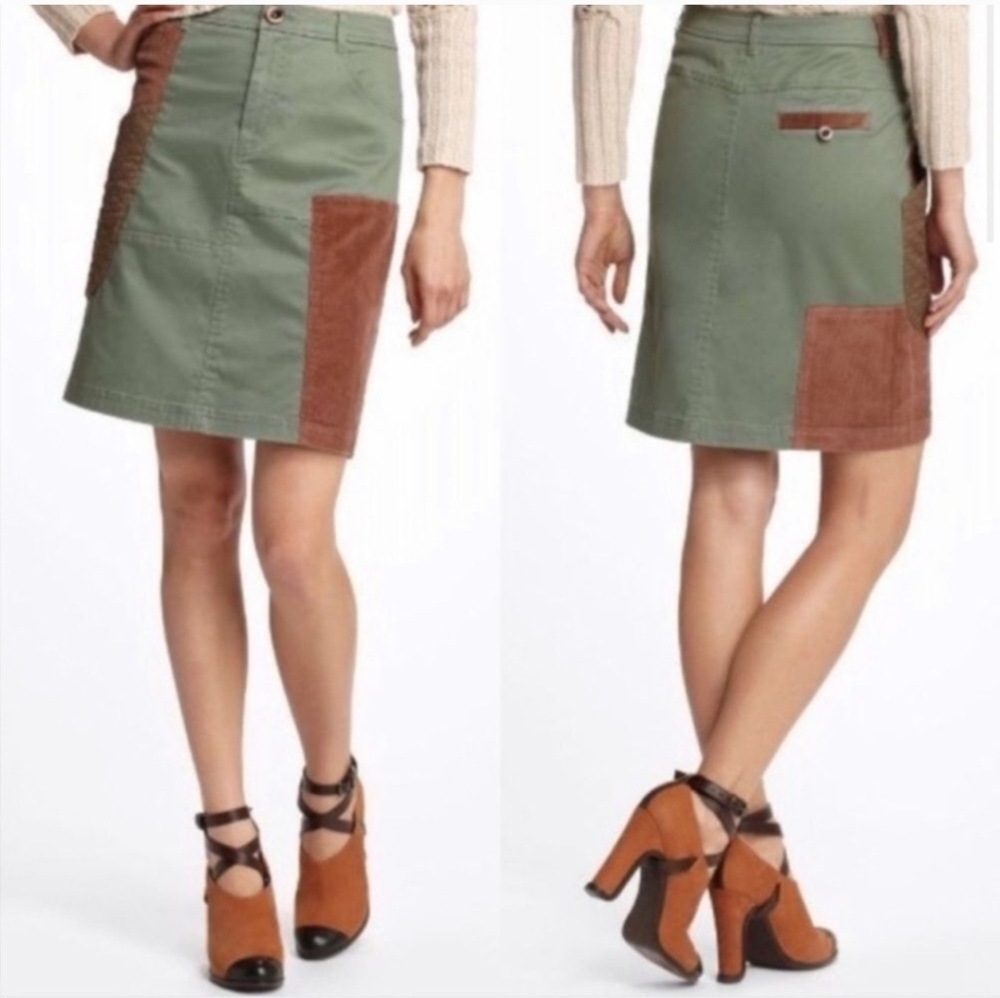 Anthropologie Meadow Rue patchwork cargo skirt Size 2